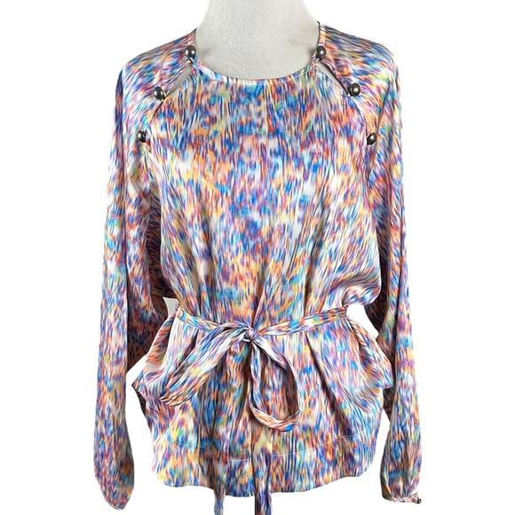 Rebecca Minkoff Blouse Multi Colored Print Size Medium - Picture 1 of 10